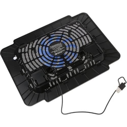 Laptop Cooler Cooling Pad Base Big Fan USB Stand For 14 Inch LED Light Notebook