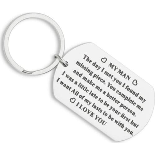 Valentines Day Anniversary Gifts for Him Men Husband To My Man Keychain I Love You Birthday Gifts for Hubby Boyfriend