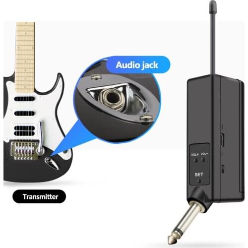 Professional Wireless Guitar Bass Transmitter Receiver System Rechargeable Portable Audio Transmitter for Electric Guitar Bass