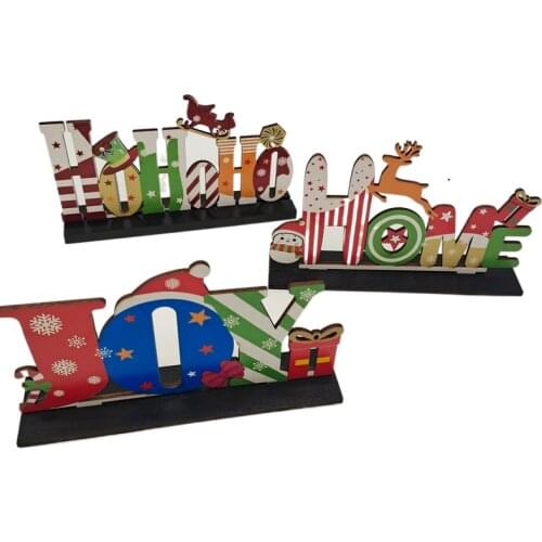 Christmas Santa Snowman Elk Table Number Stands Wood Name Photo Clip Holder for Xmas Party Decoration
