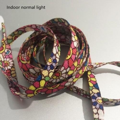 3 Pairs Color Flat Shoelace Flower Small Flower Shoe Laces Sun Flower Print Elegant Shoes Accessories