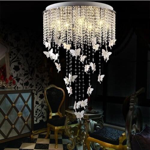 LED Luxurious silver Round k9 crystal chandeliers LED crystal lamp modern LED Creative simple Round restaurant chandeliers