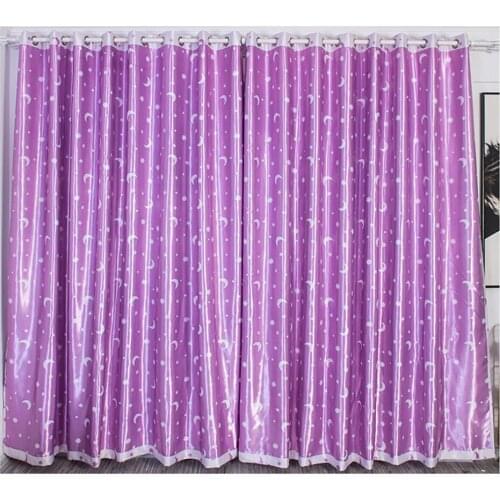 Lychee Moon Star Printed Blackout Curtains Double-side Shade Curtain Drapes for Living Room Finished Blackout Curtains