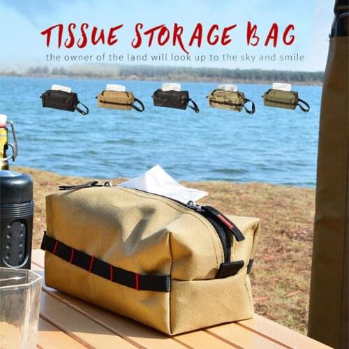 Tissue Case Waterproof Oxford Cloth Napkin Paper Case Facial Tissue Dispenser Box Holder Storage Bag For Outdoor Camping 5Colors