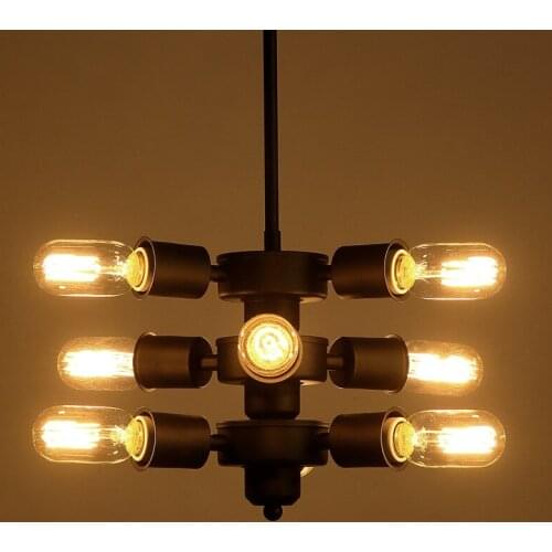 Wind wheel cake nine pendant lights Spring Restaurant Bar American country pendant lamp creative lighting industrial iron