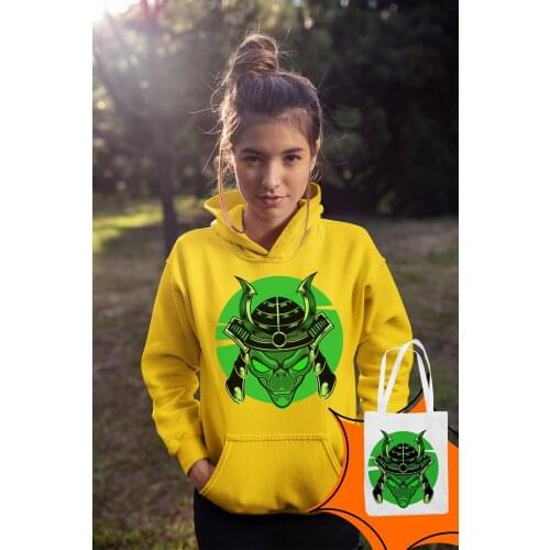Angemiel Wear Samurai UzaylıSarı Women Hooded Sweatshirt Bags Kombin