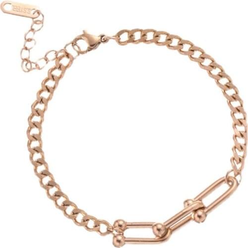 POTCET Korea 2021 Fashion Trend Punk Womens Cuban Chain Temperament Geometric Trend Retro Bracelet 2021 Jewelry Free Shipping