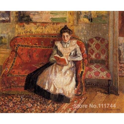 Famous Camille Pissarro paintings Jeanne Reading Canvas art reproduction High quality Hand painted