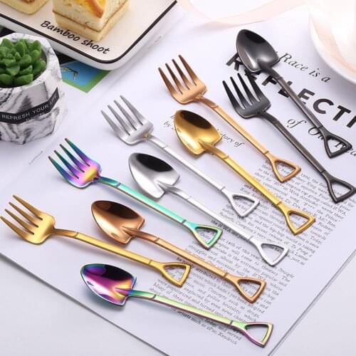 1PC Coffee Spoon Steel Retro Iron Shovel Ice Cream Spoon Creative Spoon Tea-spoon Fashion Tableware