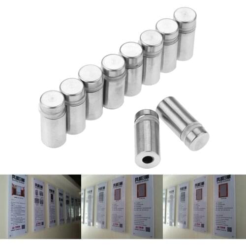 10Pcs/lot Advertisement Standoffs Bolts Mount Advertising Screws Decorative Mirror Glass Nail Fastener 12x25mm Stainless Steel
