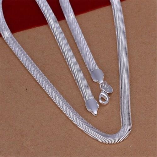 16-24inch Free shipping Popular N193 Beautiful fashion Elegant silver colorSNAKE 5MM Necklace TOP quality Gorgeous jewelry