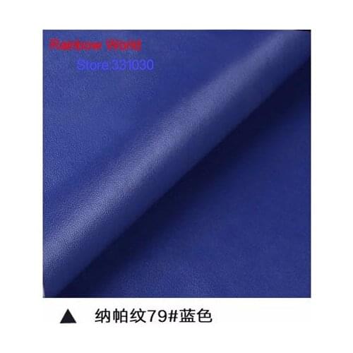 79# blue High Quality Nappa Stripes vein grain PU Leather fabric for DIY sofa bed shoes bags Garment material(138*100cm)