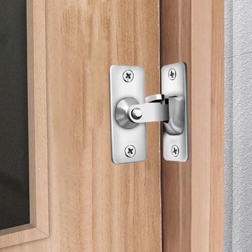 90 Degree Sliding Doors Locks Latch Right Angle Latch Stainless Steel Door Buckle for Household Bedroom Ornaments