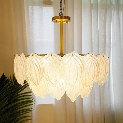 American Light Luxury Chandelier Living Room Lamp 2021 New Modern Glass Crystal Lamp French Retro LED Pendant Lights