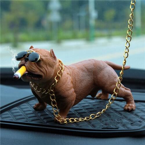 Car Bully Pitbull Dog Decoration Creative Personality Car Interior Fashion Simulation Dog Doll Interior Accessories Ornaments