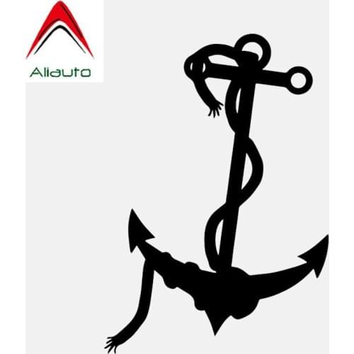 Aliauto Personality Car Sticker Boat Anchor Fisherman Captain Sailor Window Vinyl Fishing Accessories PVC Decal for VW,15cm*11cm