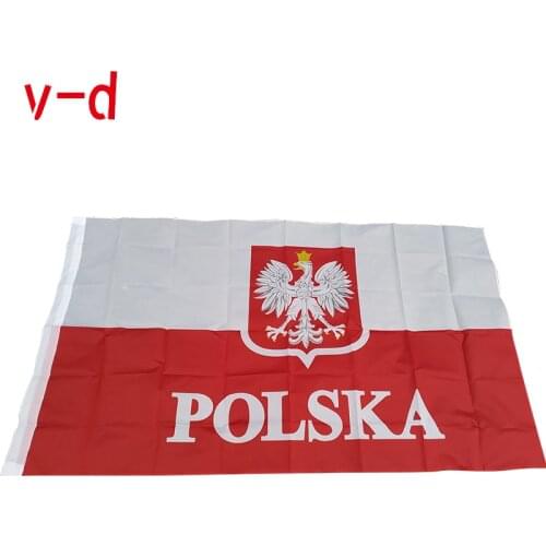 Free shipping xvggdg The Poland Flag Polyester Flag 5*3 FT High Quality