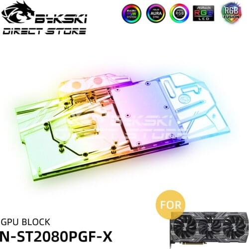 Bykski ARGB GPU Block Water Block RTX2080 8G D6 PGD OC 12 Video Cards Block Cooler PC Watercooling VGA block N-ST2080PGF-X