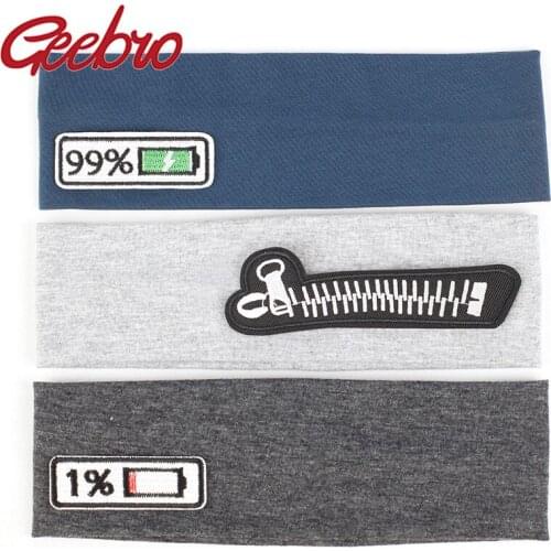 Geebro Baby Girls zipper Cotton headbands Soft Kids Childs Toddler 1% 99% battery Headwear Turban Girls hair bands Accessories