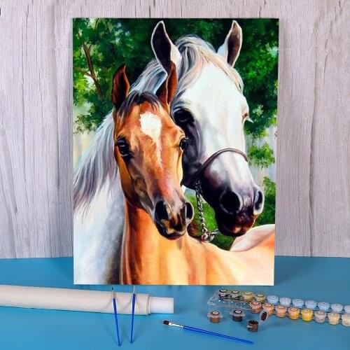 Horse Animal Paint By Numbers Set Acrylic Paints 50*70 Canvas Painting Wall Paintings For Wholesale