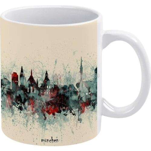 Skyline Coffee Mugs Ceramic Personalized Mugs 11 Oz White Mug Tea Milk Cup Drinkware Travel Mug Germany Germany Skyline City Sky