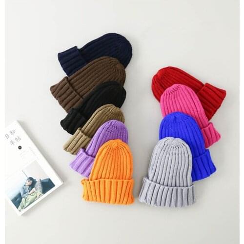 Fur Pompom Hat Winter kid Hats Skullies Beanies child Warm Caps Elasticity Knit Beanie Hats Children Fur Pom Pom Hats Girls Boys