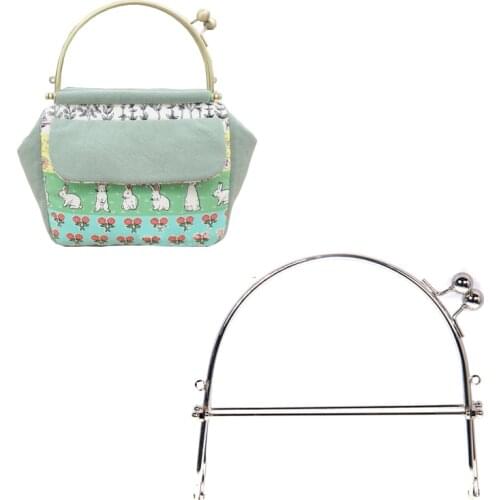 2Pc Metal Half Round Frame Kiss Clasps Lock Purse Bag Handbag Handle Clutch Frame 6 Inch