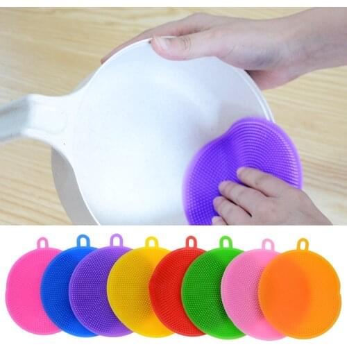 Hot- Multifunction Silicone Dish Bowl Scouring Pad Magic Wash Brushes Kitchen Pot Cleaning Washing Tool Kitchen Cleaning Brush
