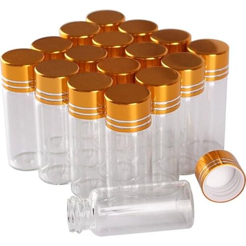Wholesale 100 pieces 4ml 16*40mm Glass Bottles with Golden Caps Mini Glass Bottles Tiny Jars Vials