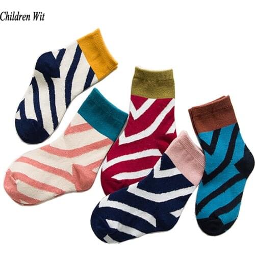 2018 Autumn New Children Socks Cotton British Style Fashion Kids Socks 1-12 Year Baby Boys Socks For Girls Socks 5 pairs / lot