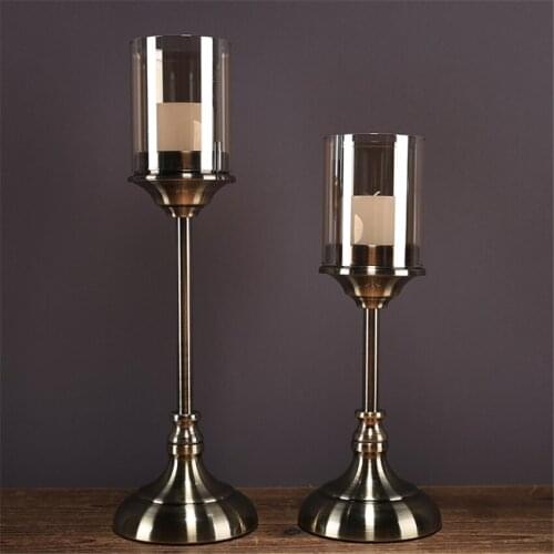 Europe Simplicity Crystal Glass Candle Holders Romantic Party Table Centerpiece Candlestick Morden Home Decoration Accessories
