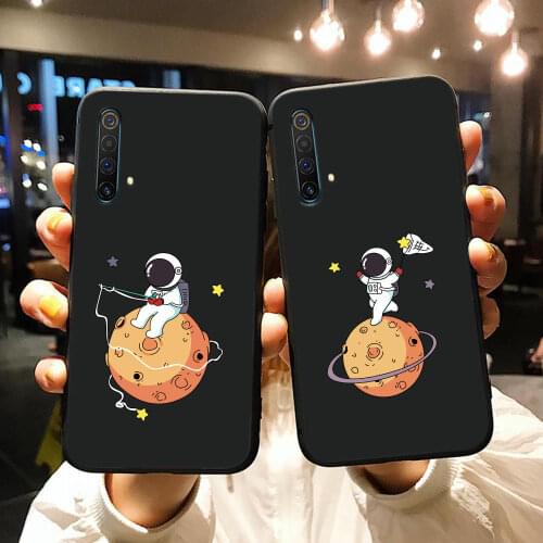 Luxury Planet Astronaut for OPPO Realme C2 C3 C11 C12 C15 C17 Q XT X2 X50 3 5 6 6S X 7 7i Pro Narzo 20 Pro Silica Gel Phone Case