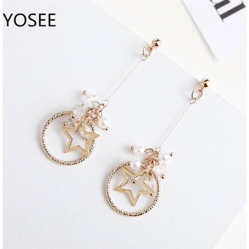 Silver Needles Bright Pearl Earrings