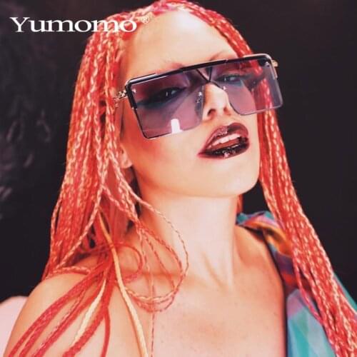 Square sunglasses ladies retro vintage flat top shield black sunglasses female luxury designer oversized Oculos De Sol UV400