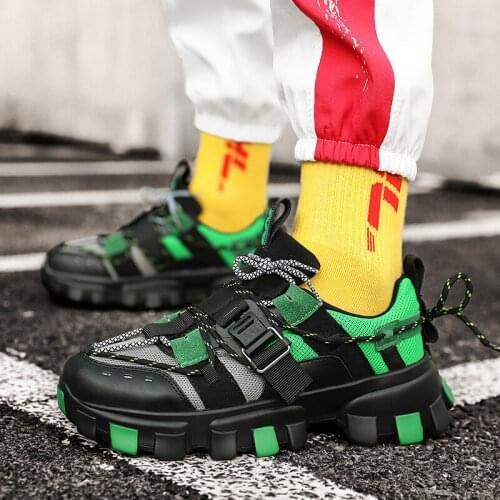 Platform Light Weight Sneakers Men Breathable Air Mesh Mens Running Shoes Chunky Trainers Fitness Jogging Sports Sneakers