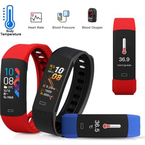 B6W Waterproof Body Temperature Blood Pressure Monitoring Sports Smart Bracelet