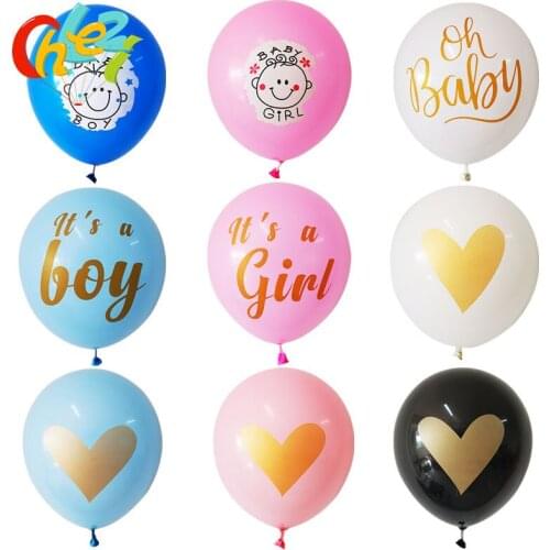 30pcs/lot 12 inch Its a boy girl latex balloons its a girl Birthday Party Decorations oh baby heart Printed balloon baby shower