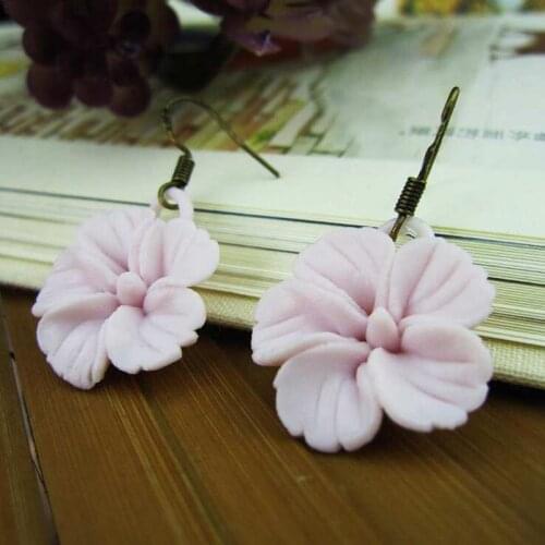 Green/Pink/Red/Blue/Yellow Handmade Flower Ceramic Drop Hook Earrings for Women Girls Vintage Earring Hooks Jewelry 2021 YEA269