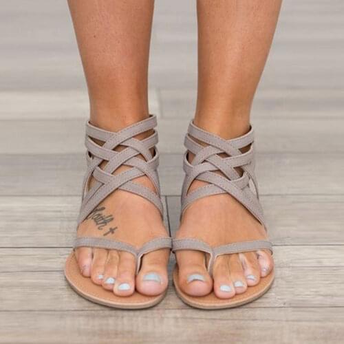 Women Sandals Plus Size Gladiator Sandals For Beach Summer Shoes Woman Rome Flat Sandals Soft Flip Flop Female Summer Sandals 43
