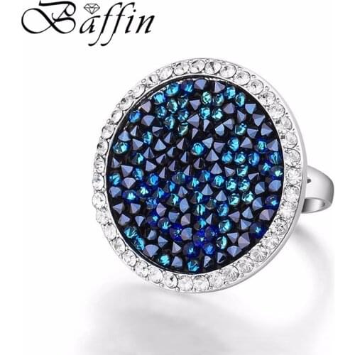 Baffin Women Party Jewelry Crystals From Swarovski Pave Maxi Round Ring Luxury Romantic Anniversary Joyas For Women Best Gift