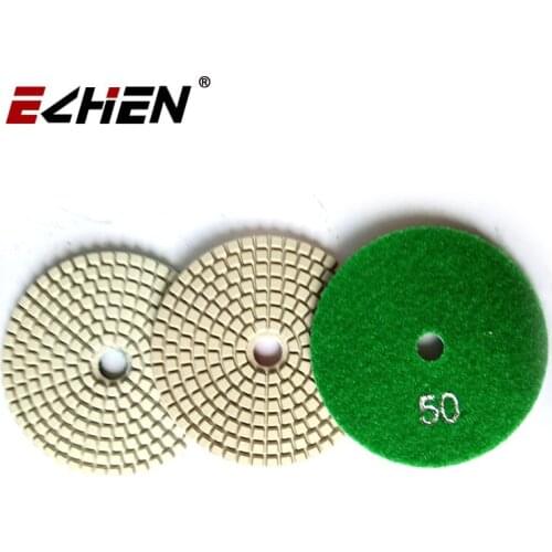 10 pcs /lot 4"Grit#50 Customized Size Marble Granite Diamond Polishing Pad White Buff Wet Resin Polishing Floor Pads For quartz