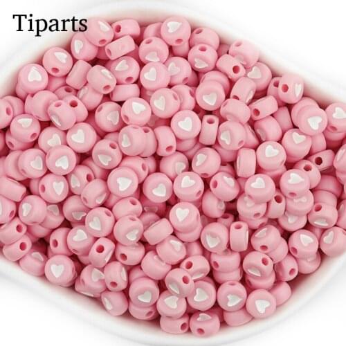 100pcs/Mixed Letter Acrylic Beads Round Flat Alphabet Heart Cube Loose Spacer Beads For Jewelry Making Handmade Diy Bracelet