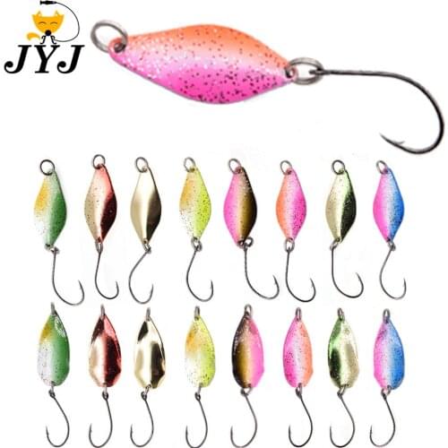2.5g 2.7g 20pcs Salon,Bass,Pike Killer Metal copper Spoons Fishing Spinner Baits Colorful Spoon Lures Metal Fishing Baits