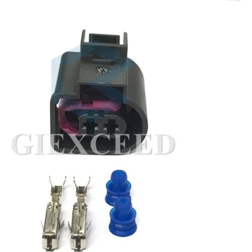 2 Sets 2 Pin 3.5mm Electrical Auto Cable Wire Connector For VW Passat Golf A3 A4 A6 Horn Plug 4D0971992 4D0 971 992