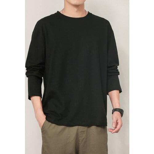 2021 mens T-shirt 16 colors basic color long-sleeved slim-fit T-shirt youth mens solid color T-shirt size O-neck