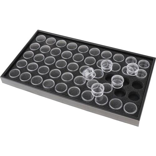 50 Boxes Makeup Empty Storage Box For Nail Art Tip Rhinestone Gem Glitter Powder Cosmetic Hard Plastic Jar Travel Organizer