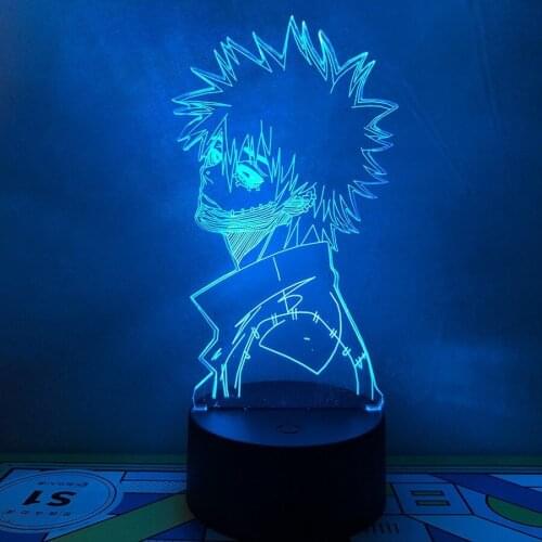 Acrylic Anime My Hero Academia Dabi Led 3d Light for Bedroom Decoration Cool Manga Gift for Him Rgb Colorful Night Light