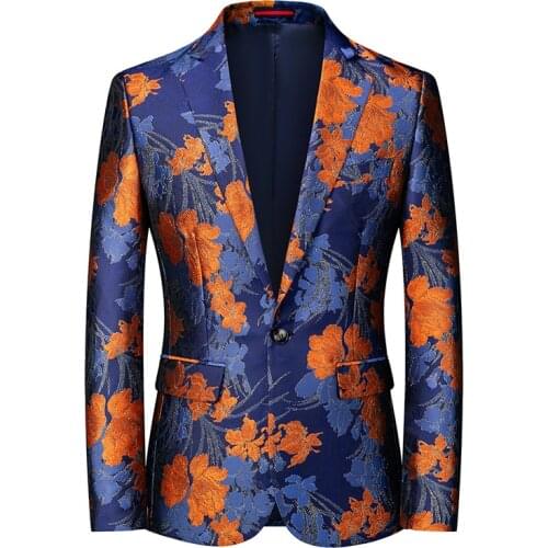 6XL Fashion Printing Luxury Party Prom Blazer Autumn Men Blazer Jacket Men Slim Fit Business Dress Suit Coat Jackets Plus Size