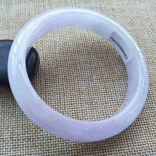 58-60mm Certified Grade A 100% Natural Lavender Jadeite JADE Bracelet Bangle F362