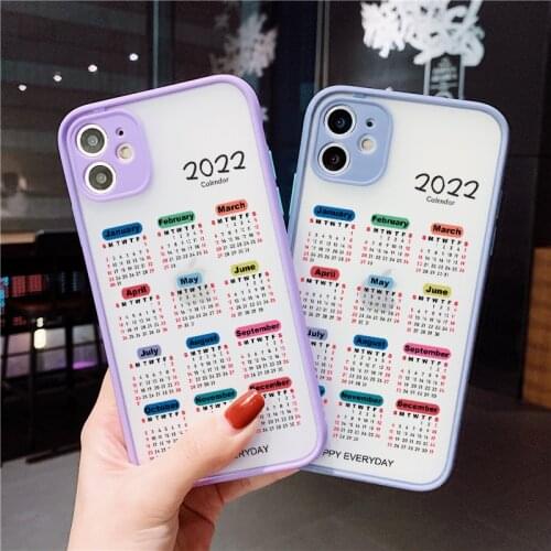2021 calendar Phone Case for IPhone X XR XS MAX 12 11 Pro Max mini for IPhone 6S 7 8 Plus SE 2 TPU hard Shockproof Back cover